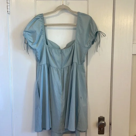 Abercrombie & Fitch NWT Blue Puff Sleeve Dress | XL - Picture 12 of 15